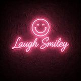 Laugh Smiley · LED Neon — Pink