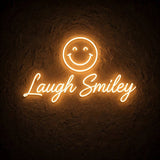Laugh Smiley · LED Neon — Warmweiß