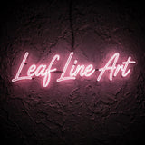 Leaf Line Art · LED Neon — Pink