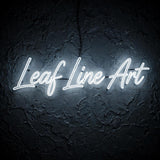 Leaf Line Art · LED Neon — Weiß