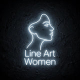 Line Art Women · LED Neon — Weiß