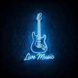Live Music · LED Neon — Blau