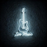 Live Music · LED Neon — Weiß