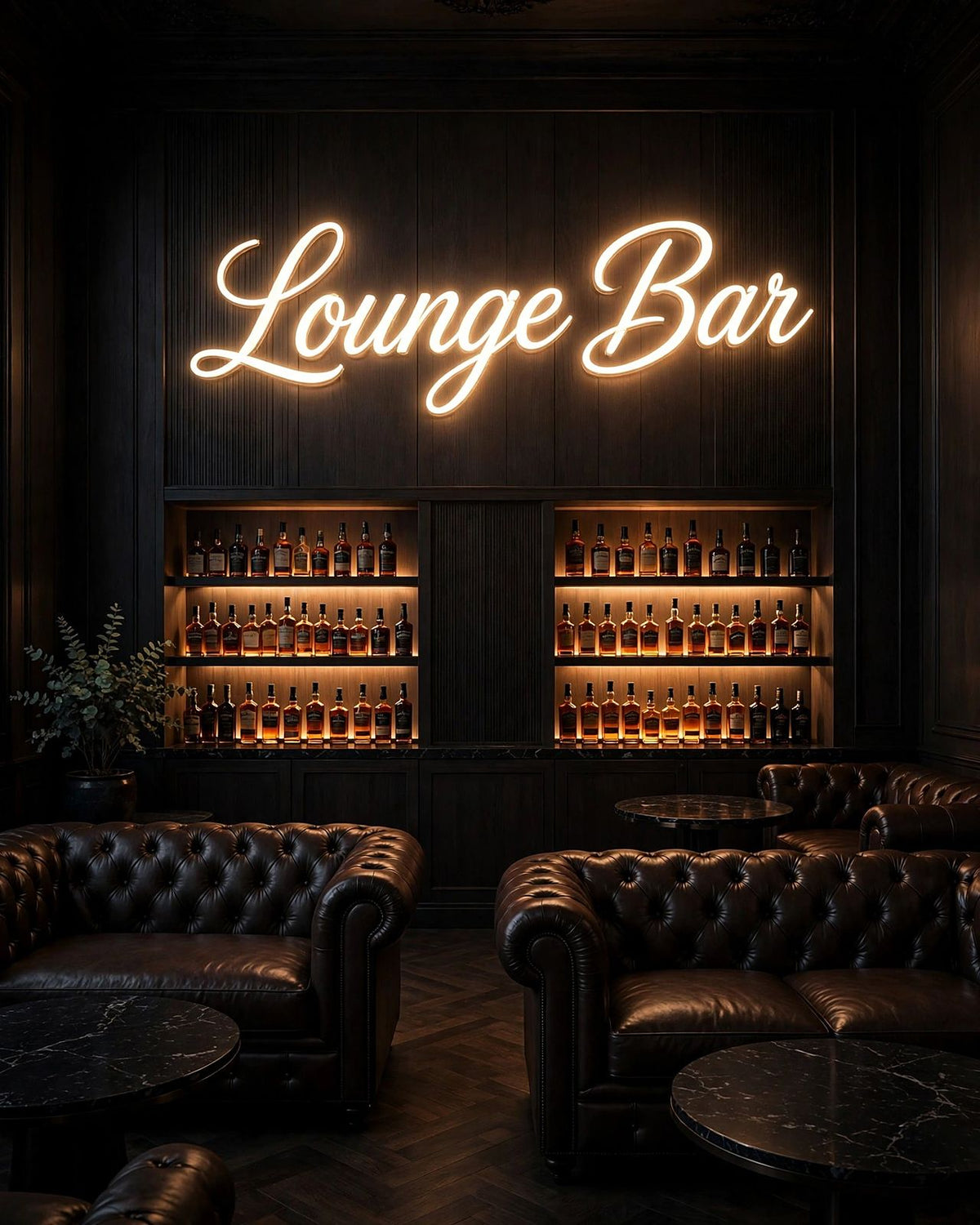 Lounge Bar · LED Neon — Warmweiß