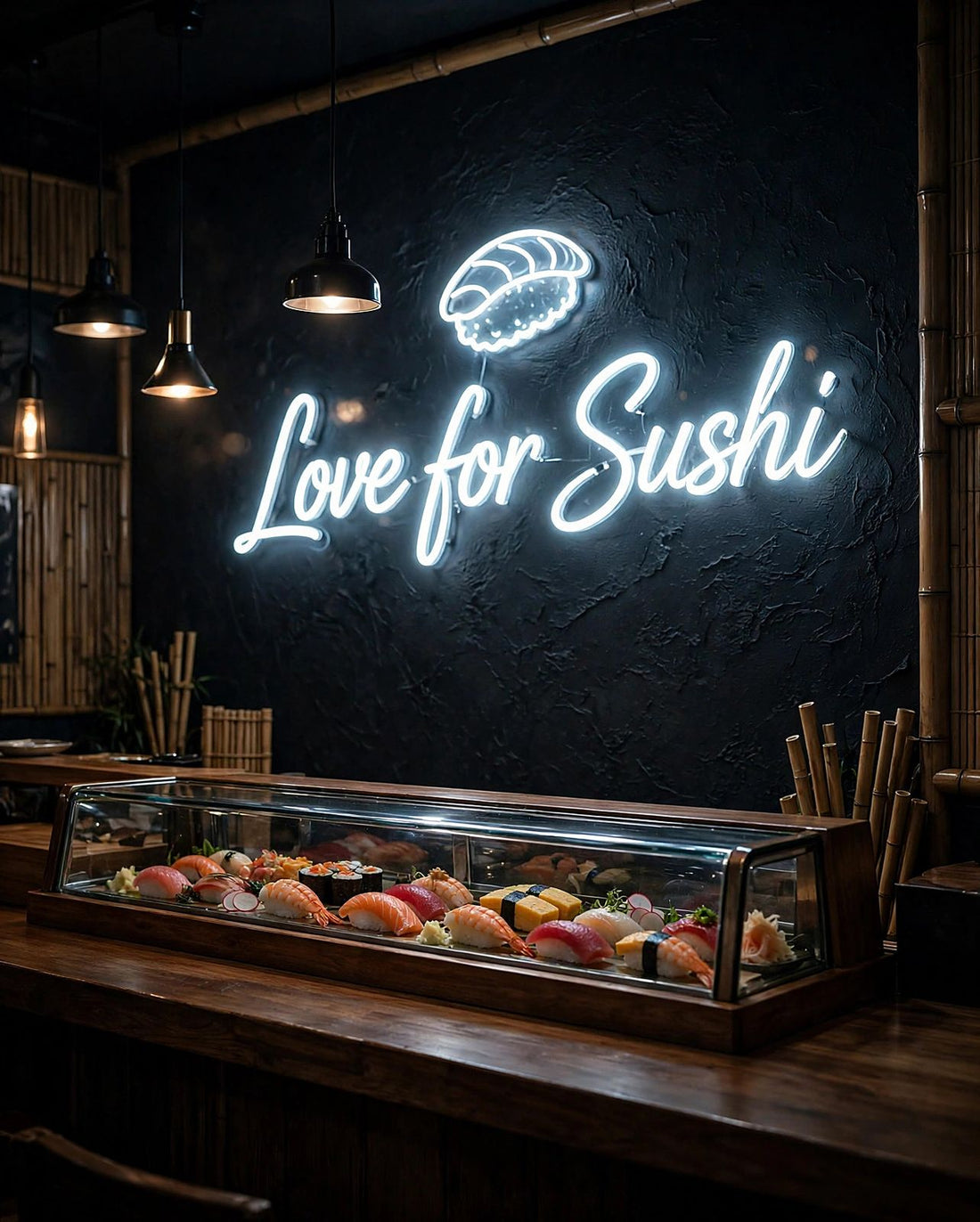 Love for Sushi · LED Neon — Weiß