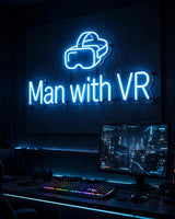 Man with VR · LED Neon — Blau
