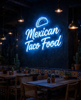 Mexican Taco Food · LED Neon — Blau