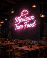 Mexican Taco Food · LED Neon — Pink