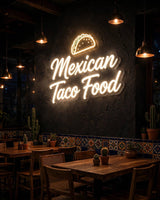 Mexican Taco Food · LED Neon — Warmweiß