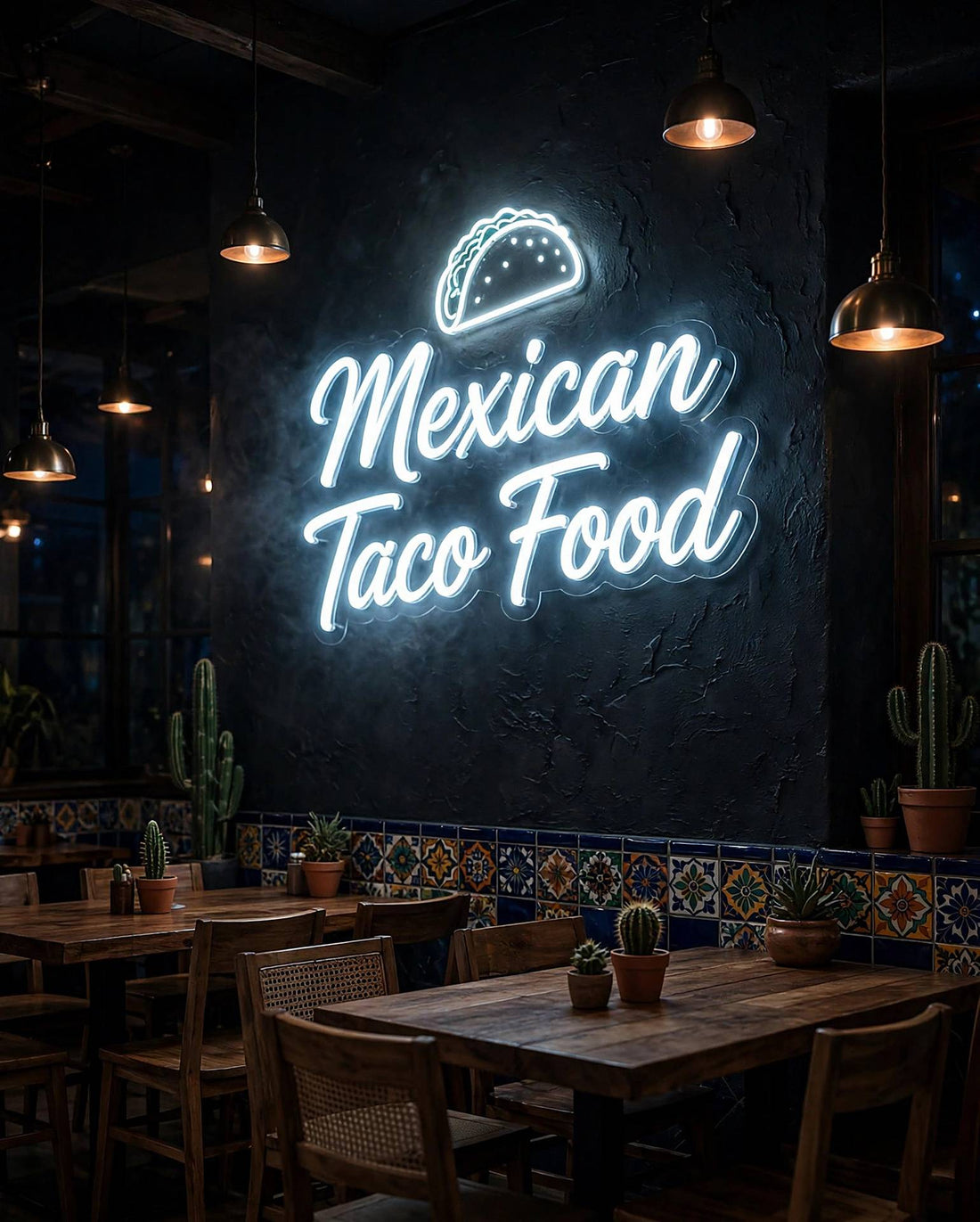 Mexican Taco Food · LED Neon — Weiß