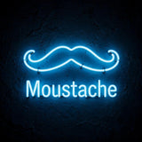 Moustache · LED Neon — Blau