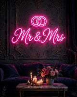 Mr & Mrs · LED Neon — Pink