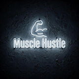 Muscle Hustle · LED Neon — Weiß