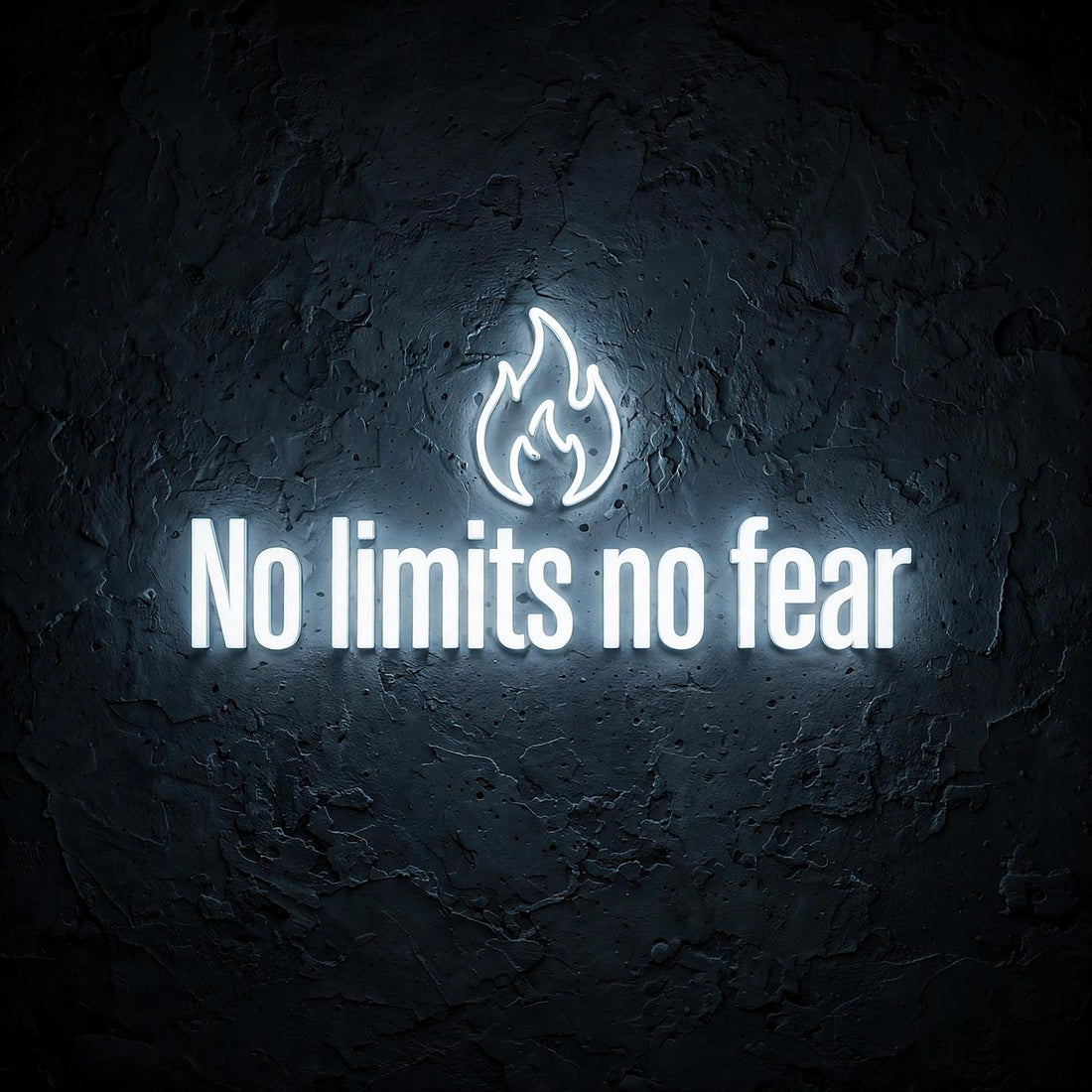 No limits no fear · LED Neon — Weiß