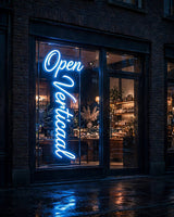 Open Verticaal · LED Neon — Blau