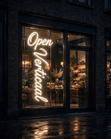 Open Verticaal · LED Neon — Warmweiß