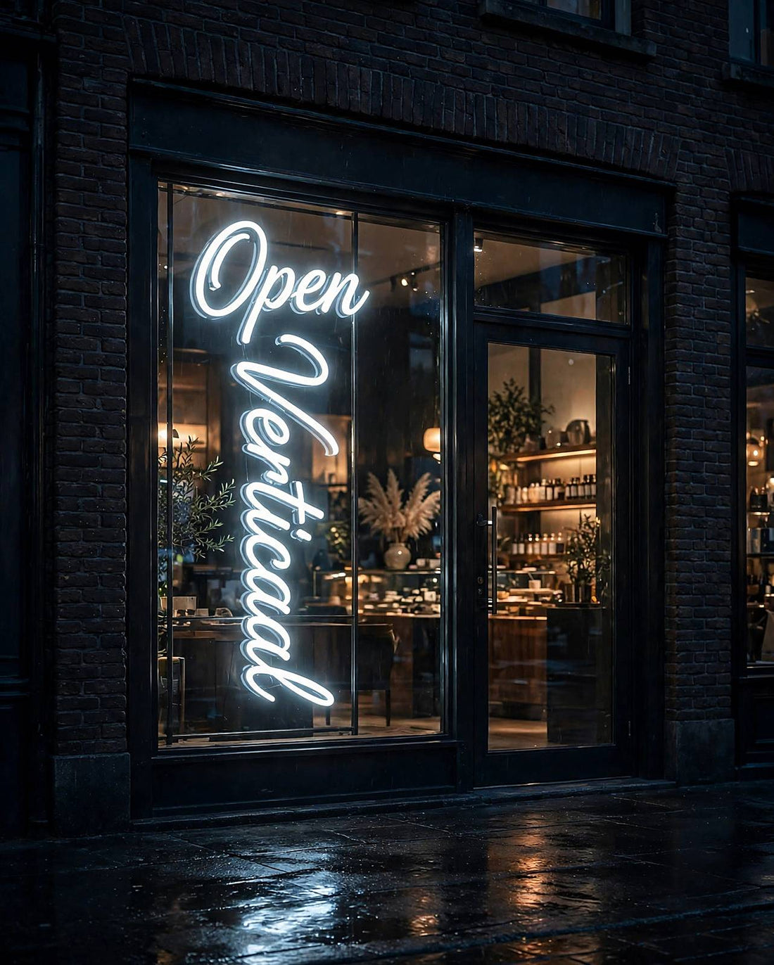 Open Verticaal · LED Neon — Weiß