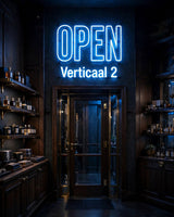 Open Verticaal 2 · LED Neon — Blau