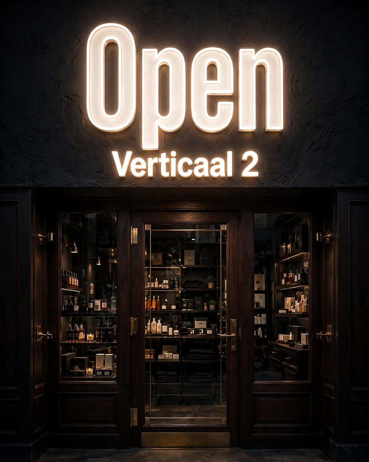 Open Verticaal 2 · LED Neon — Warmweiß