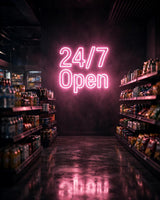 24/7 Open · LED Neon — Pink