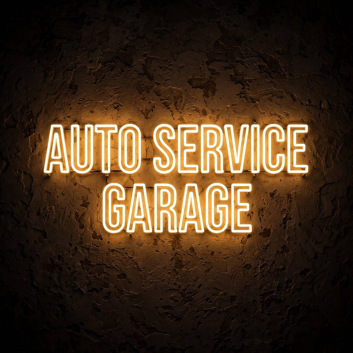 Auto Service Garage · LED Neon — Warmweiß