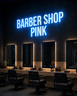 Barber Shop Pink · LED Neon — Blau