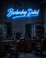 Barbershop Dubbel · LED Neon — Blau