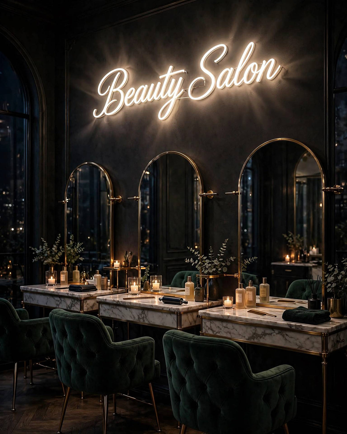 Beauty Salon · LED Neon — Warmweiß