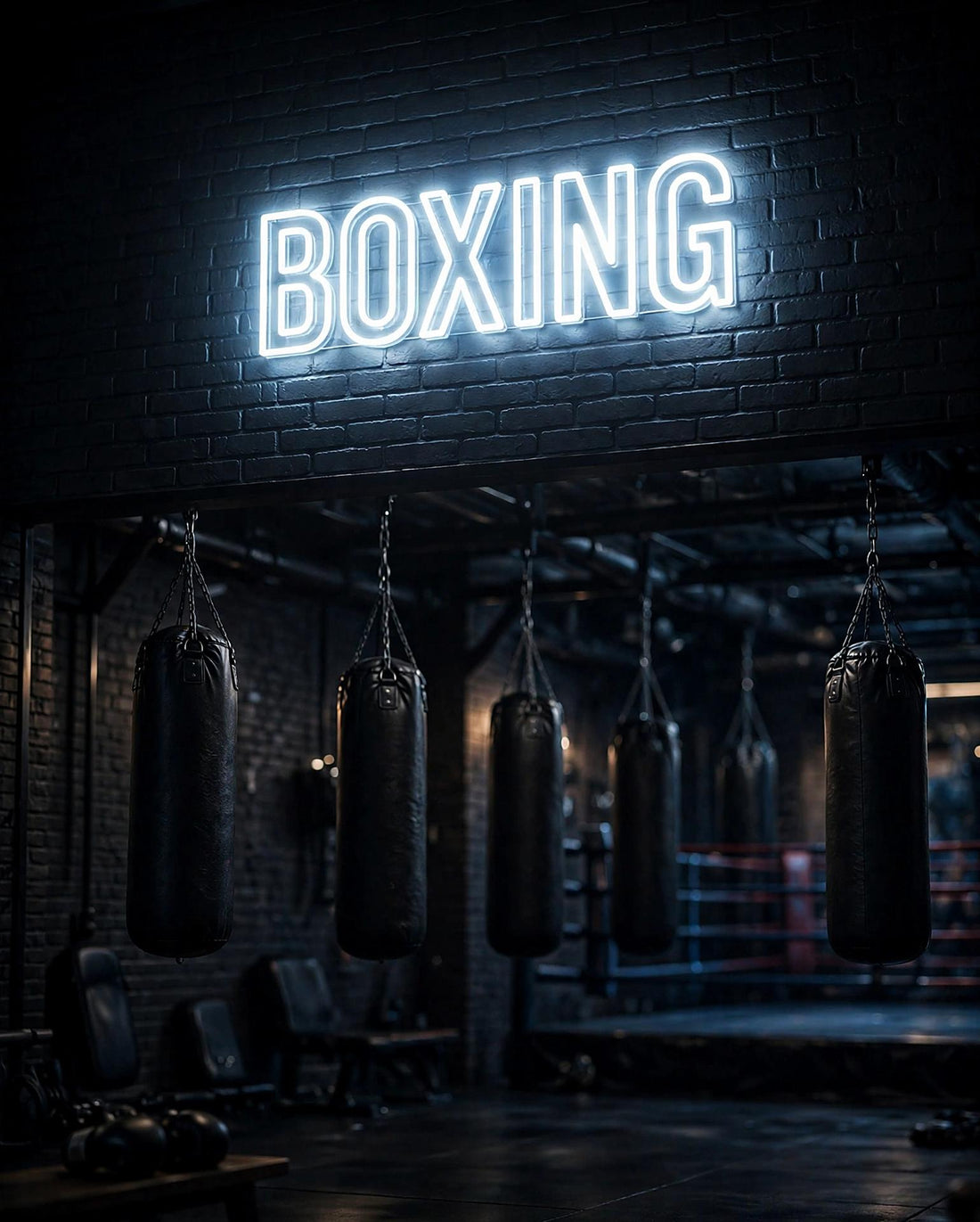 Boxing · LED Neon — Weiß
