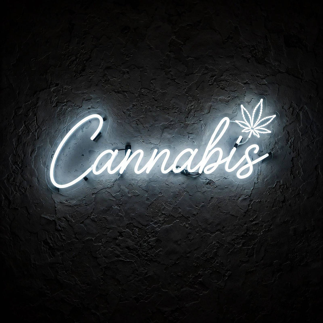 Cannabis · LED Neon — Weiß