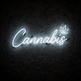 Cannabis · LED Neon — Weiß