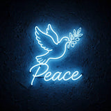 Peace · LED Neon — Blau