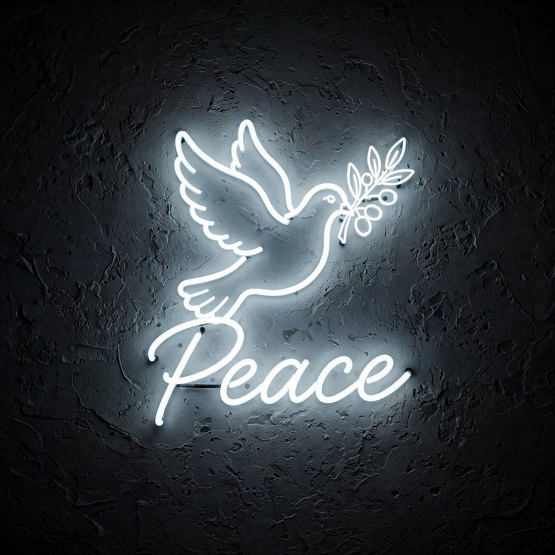 Peace · LED Neon — Weiß