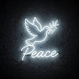 Peace · LED Neon — Weiß