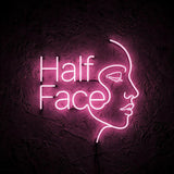 Half Face · LED Neon — Pink