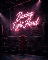 Boxing Fight Hard · LED Neon — Pink