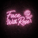 Face With Rose · LED Neon — Pink