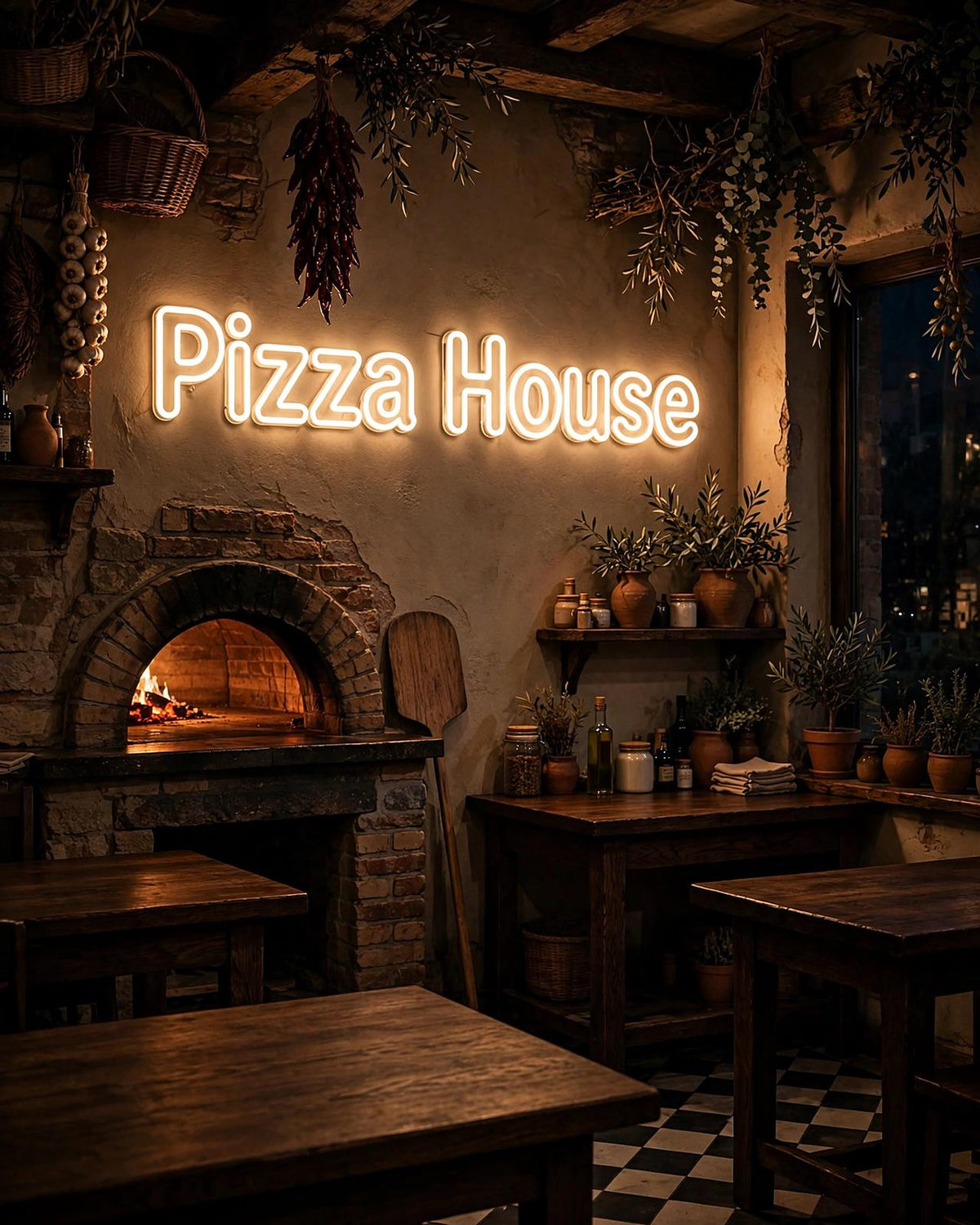 Pizza House · LED Neon — Warmweiß