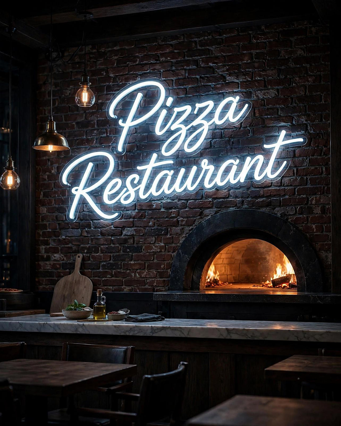 Pizza Restaurant · LED Neon — Weiß