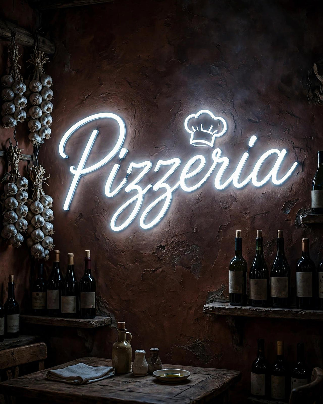 Pizzeria · LED Neon — Weiß