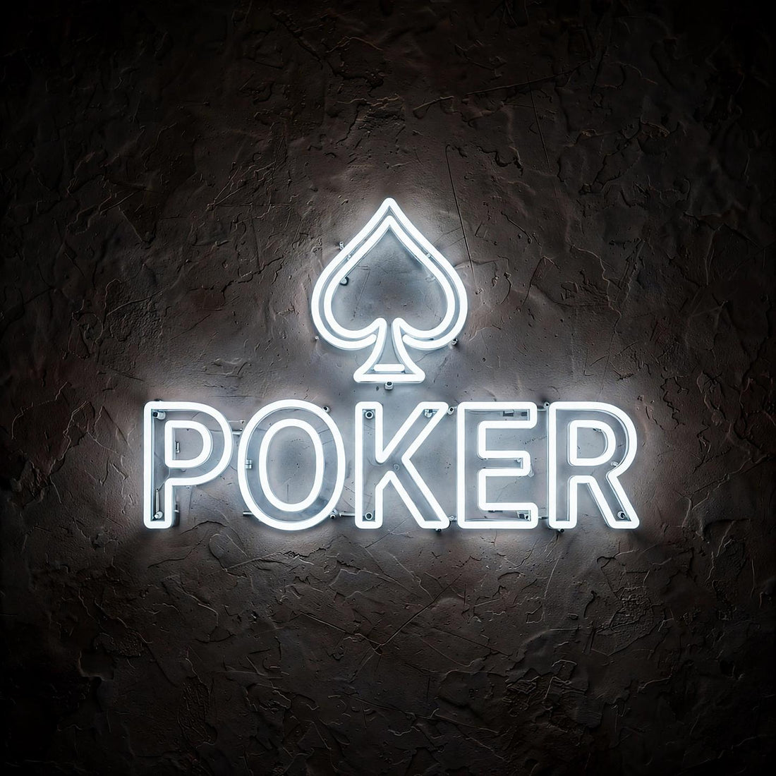 Poker · LED Neon — Weiß