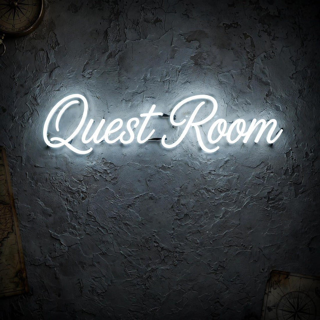 Quest Room · LED Neon — Weiß