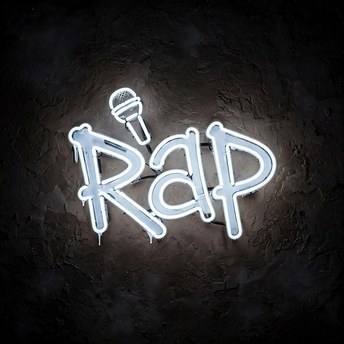 Rap · LED Neon — Weiß
