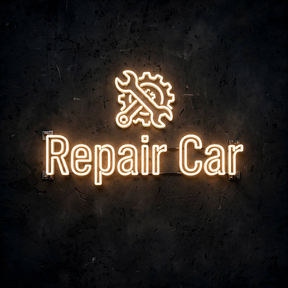 Repair Car · LED Neon — Warmweiß