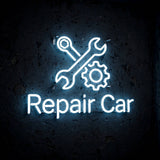 Repair Car · LED Neon — Weiß