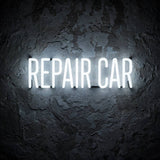 Repair Car · LED Neon — Weiß
