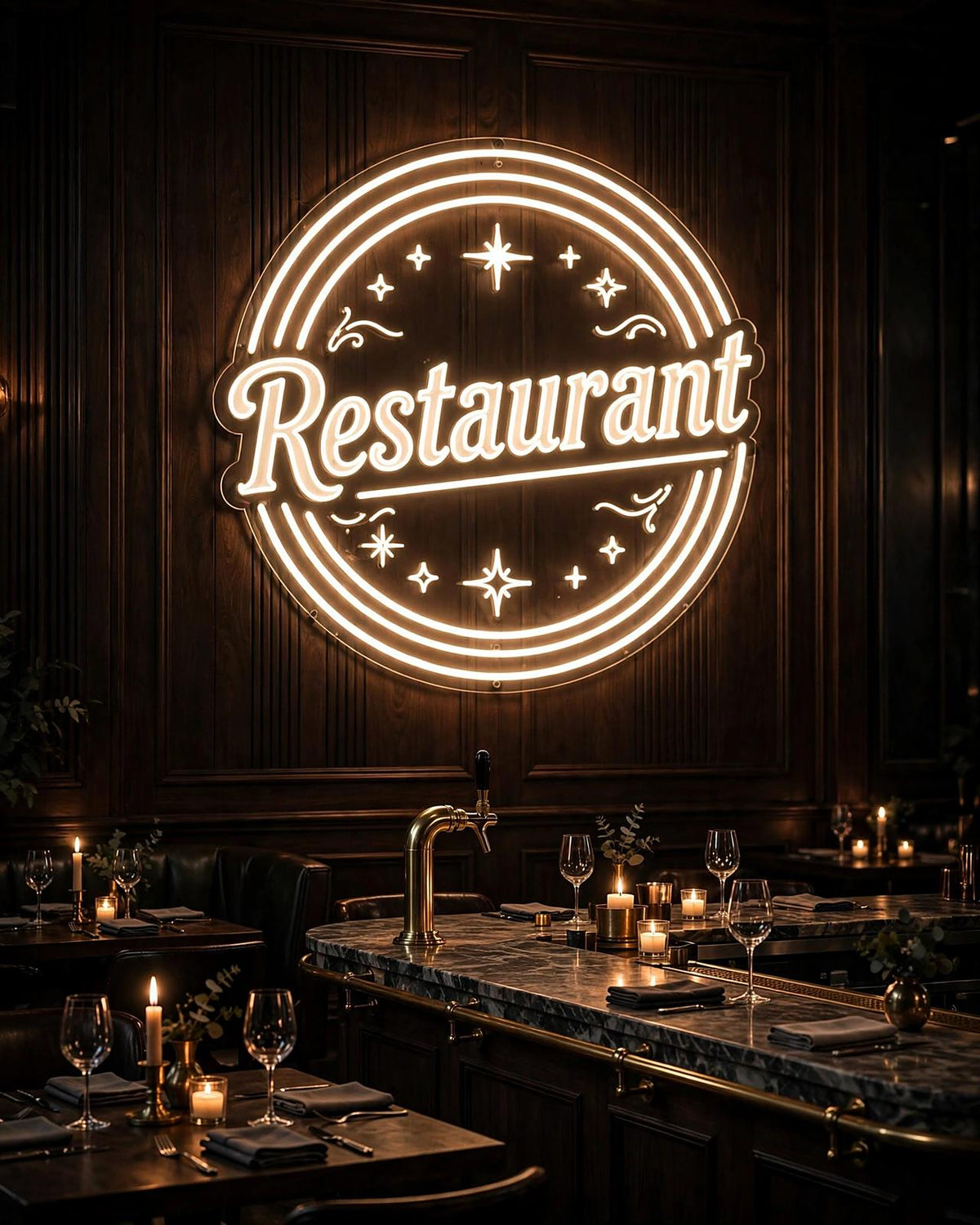 Restaurant · LED Neon — Warmweiß