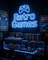 Retro Games · LED Neon — Blau