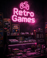 Retro Games · LED Neon — Pink