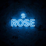 Rose · LED Neon — Blau
